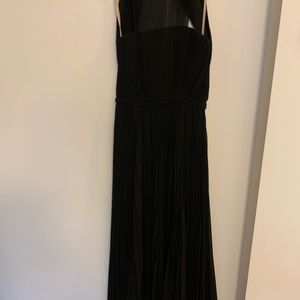 Fame & Partners Pleated Overlay Dress
